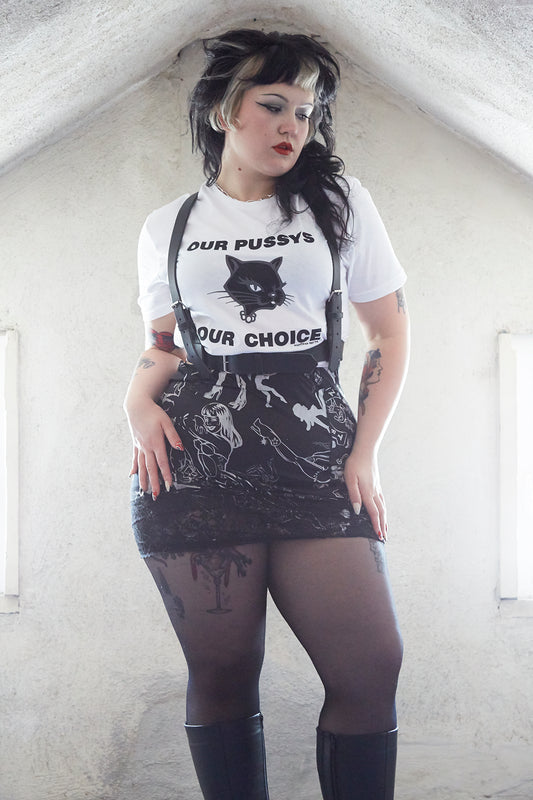 OUR P*SSYS OUR CHOICE SPARKLE TEE IN WHITE