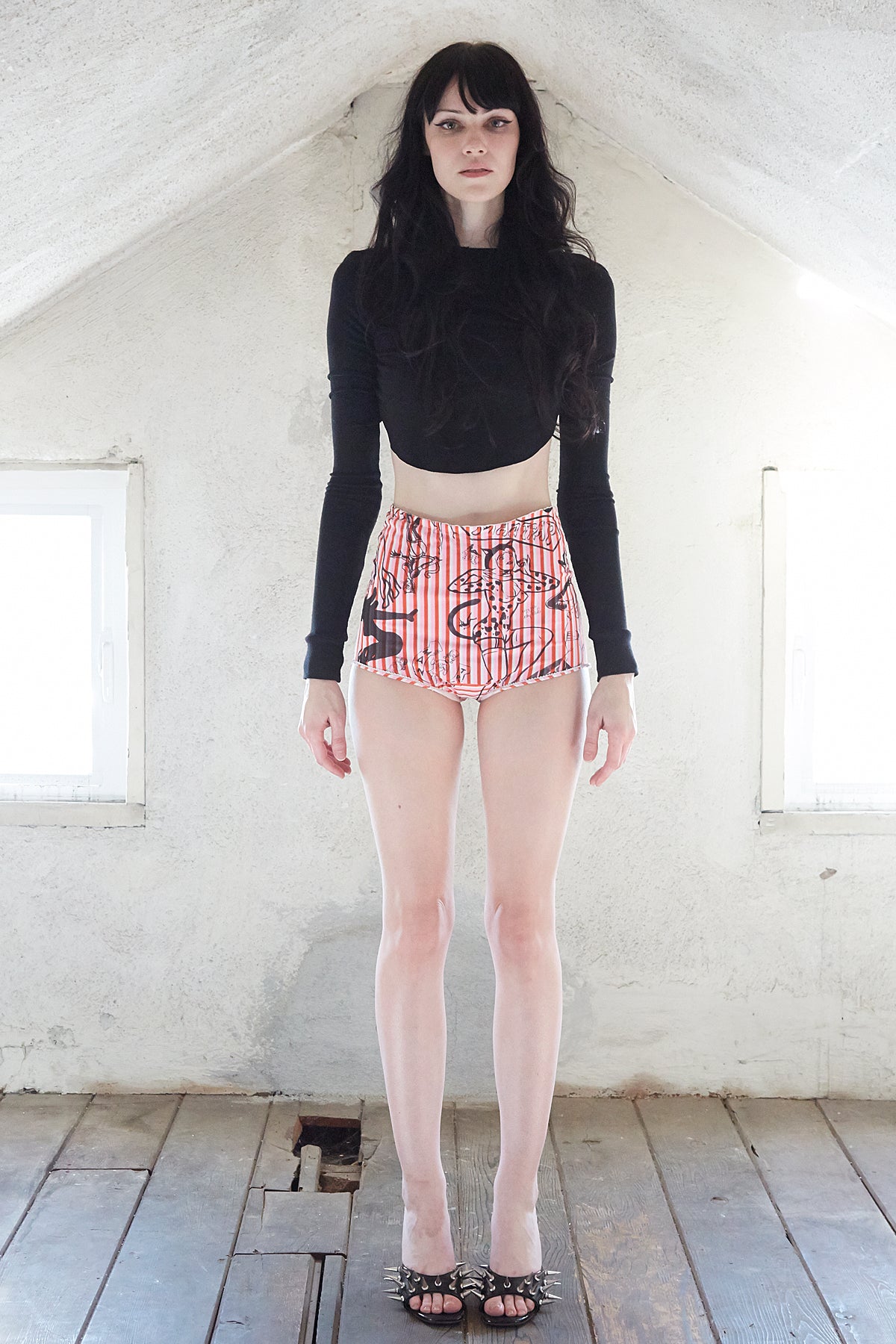 B!tch Print Striped Granny Panty