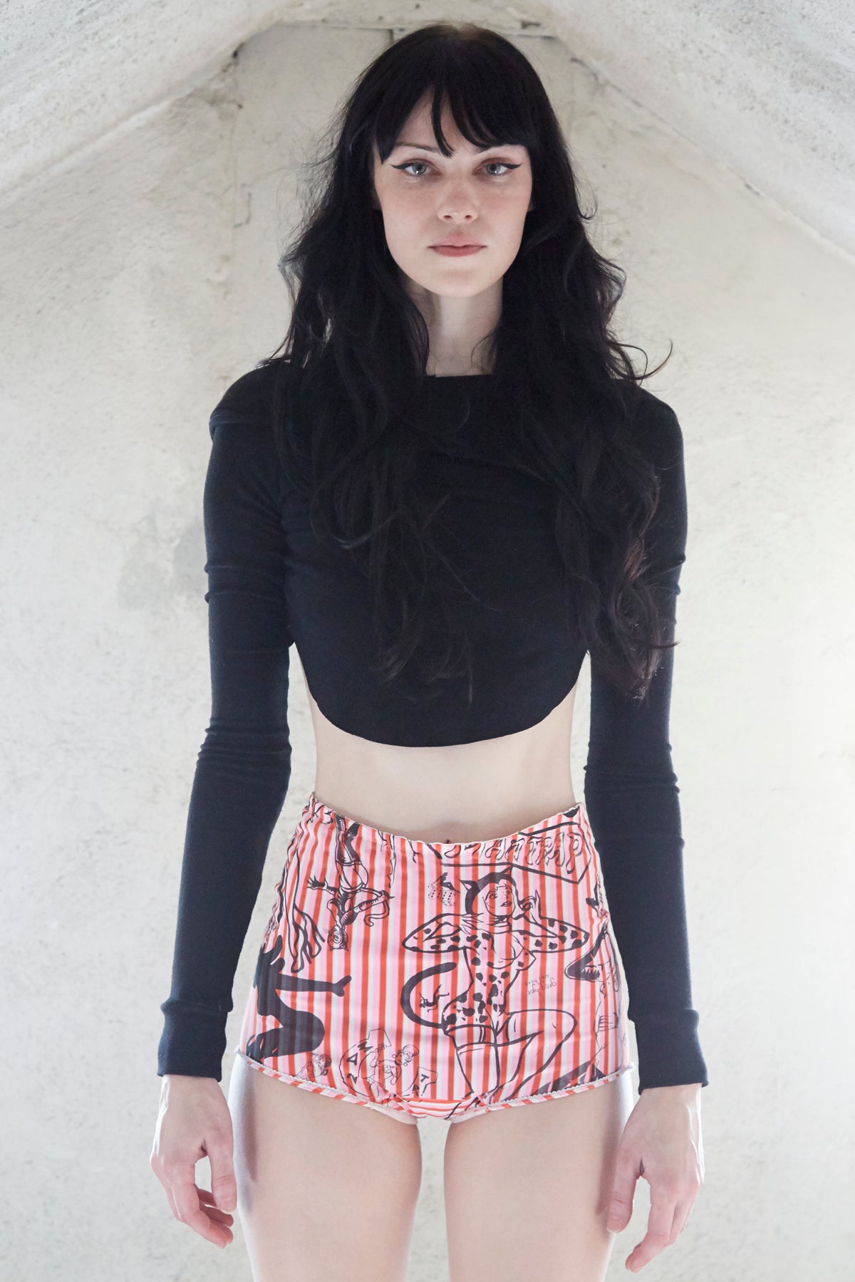 B!tch Print Striped Granny Panty