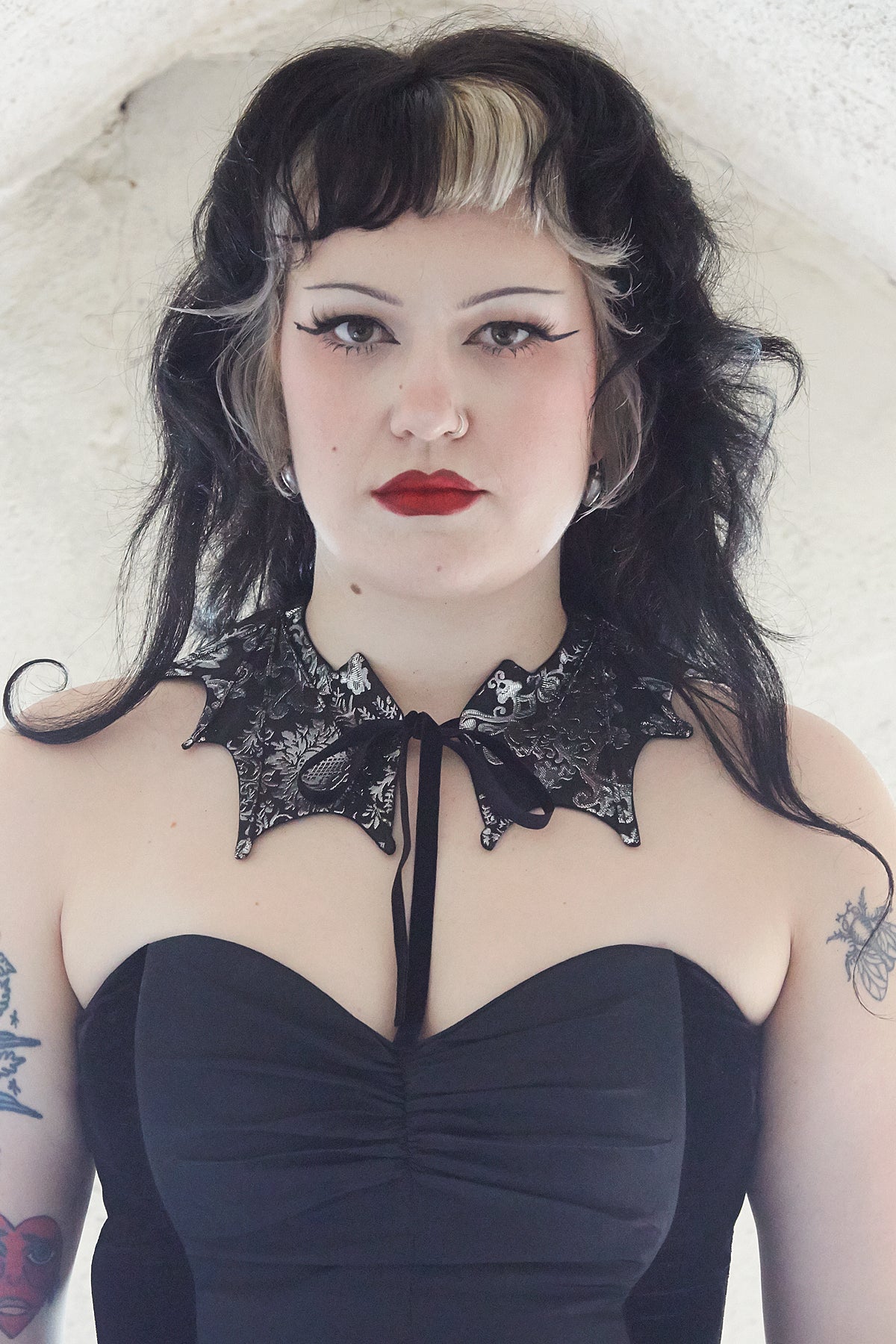 Silver Baroque Bat Collar