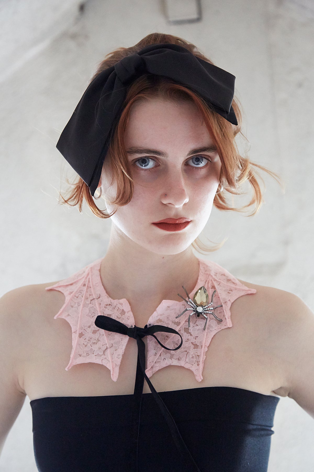 Pink Lace Bat Collar