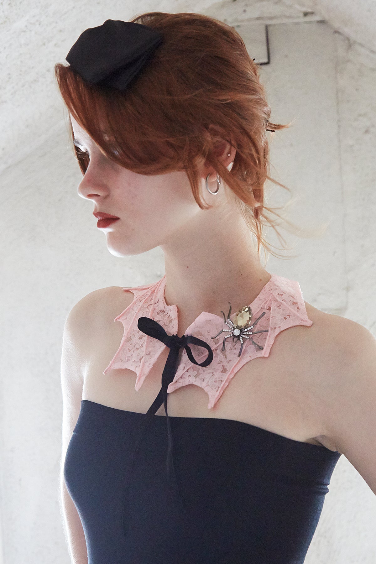 Pink Lace Bat Collar
