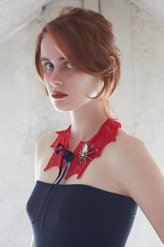 Red Lace Bat Collar
