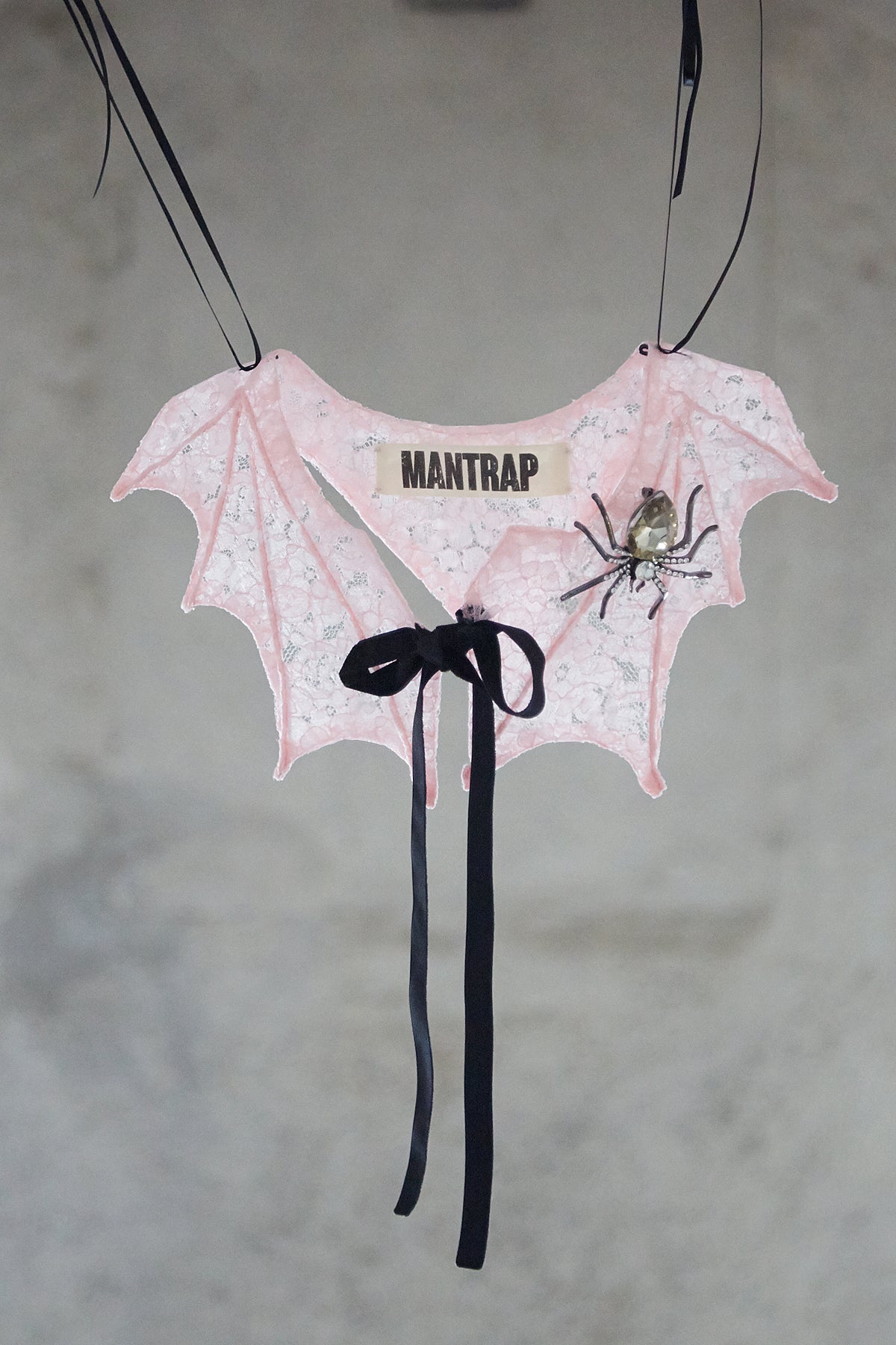 Pink Lace Bat Collar